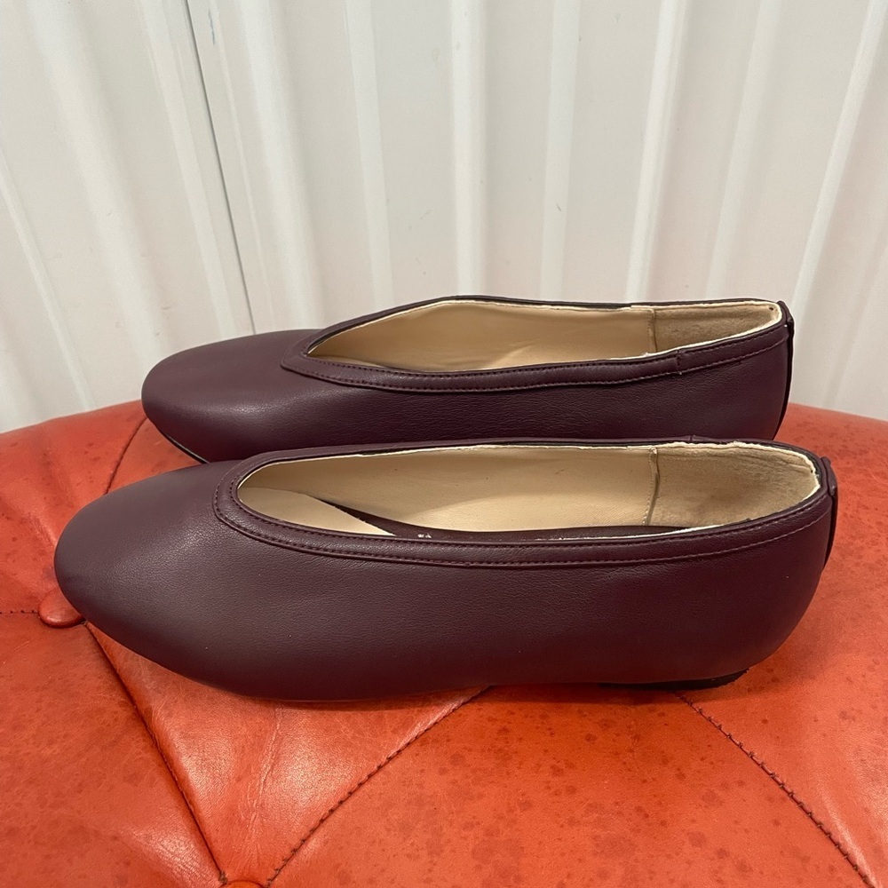 Women's Burgundy Slip-On Ballet Flats
